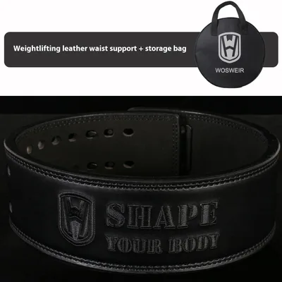 Thickened 13MM Fitness Cowhide Strength Belt Weight Lifting Lever Ultimate Black - Shop at LoveMi