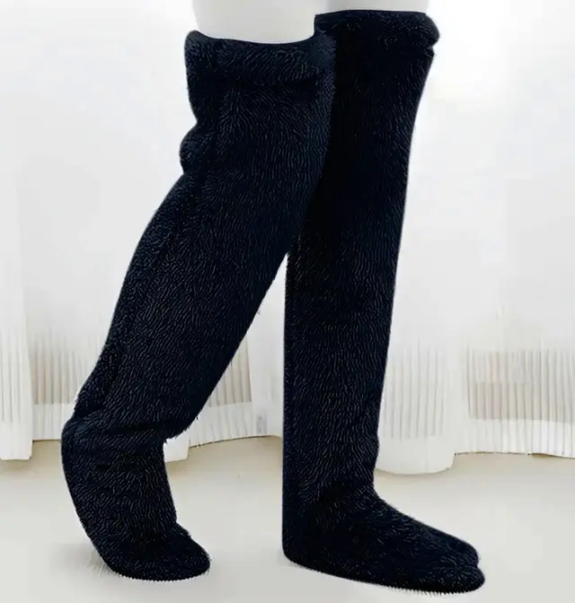Vacuum Packaging Goose Down Leg Socks Black - Shop at LoveMi