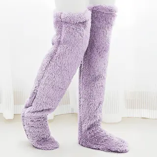 Vacuum Packaging Goose Down Leg Socks - Purple