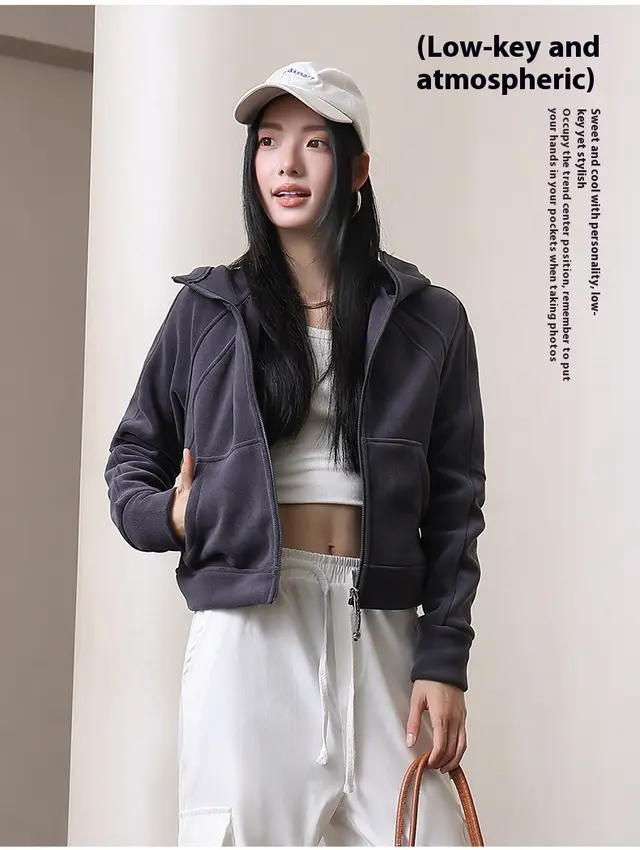 American High Street Design Sense Hooded Fleece Lined Sweater Graphite Gray - Shop at LoveMi