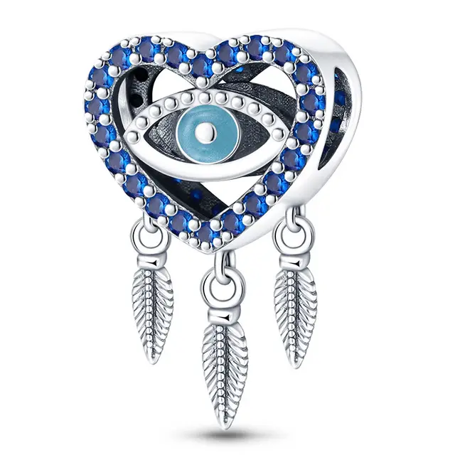 Beaded Bracelet Pendant Zircon Blue Eye Beads Accessories Wpac315 - Shop at LoveMi