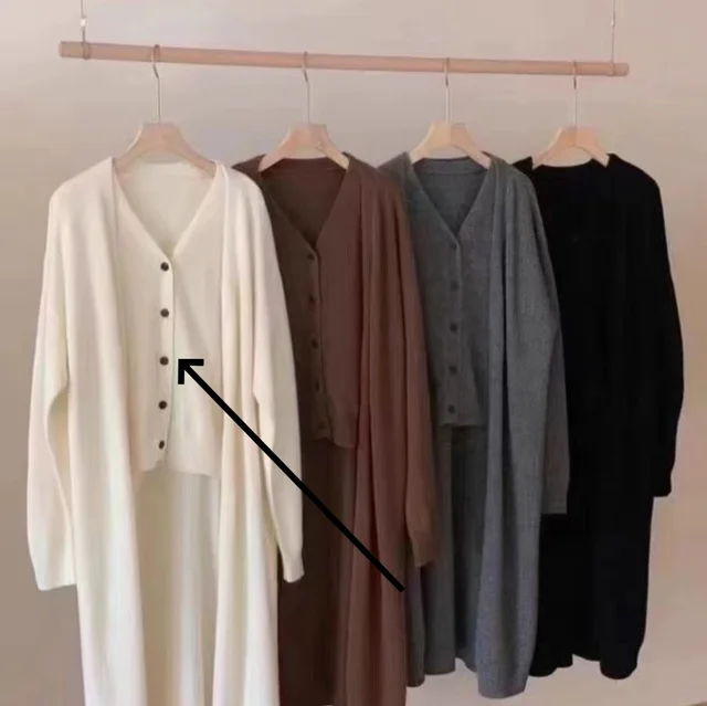 European And American Style Vest Long Sweater Cardigan Women's Suit Milky White - Shop at LoveMi