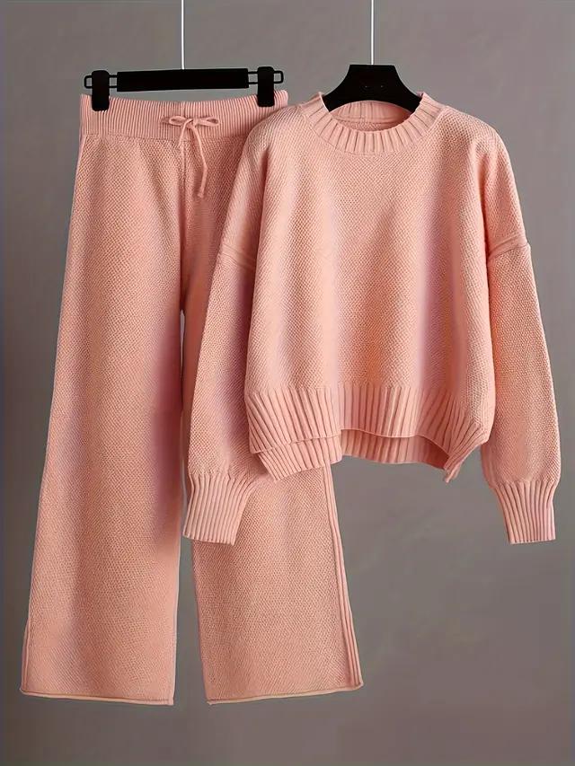 Fashionable And Casual Knitted Suit Pants For Women Pink - Shop at LoveMi