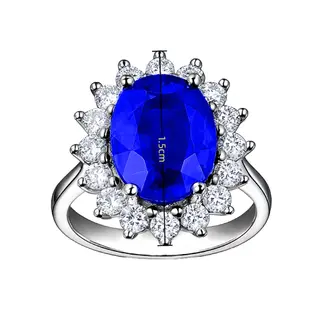 Adjustable Opening Tanzanite Sapphire Ring - Dark Blue Diamond