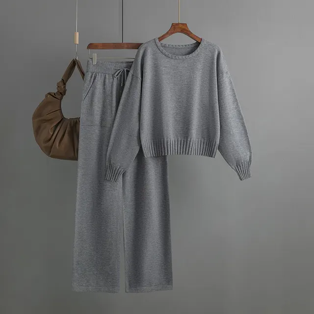 Fashion Short Long sleeve Suit Women's Autumn And Winter New Gray - Shop at LoveMi
