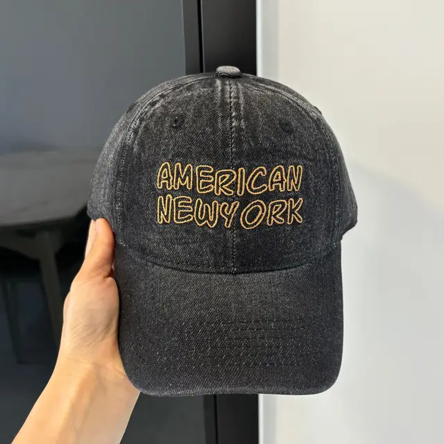 American Retro Washed Denim Peaked Cap Female Korean Style Black - Shop at LoveMi