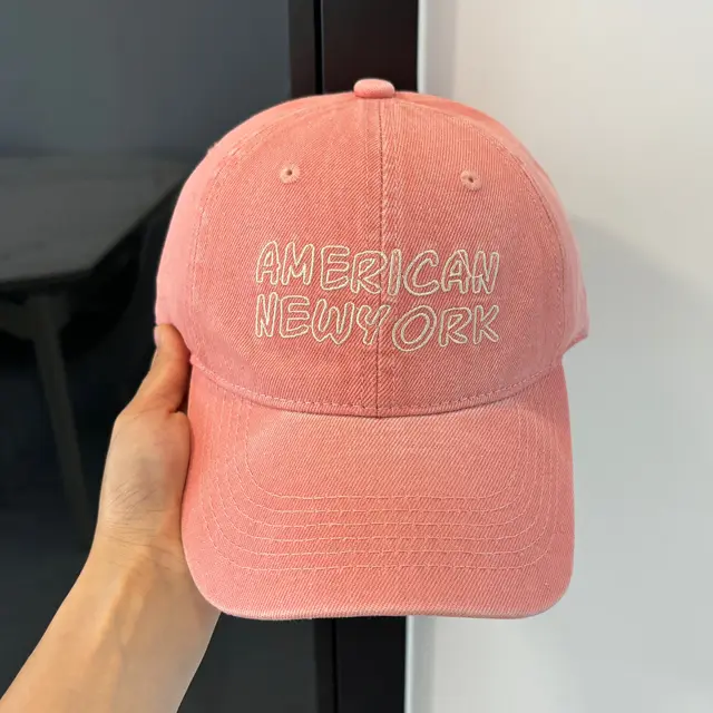 American Retro Washed Denim Peaked Cap Female Korean Style Pink - Shop at LoveMi