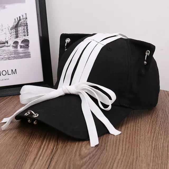 Three dimensional Ear Straps Decorative Niche Baseball Cap Black - Shop at LoveMi