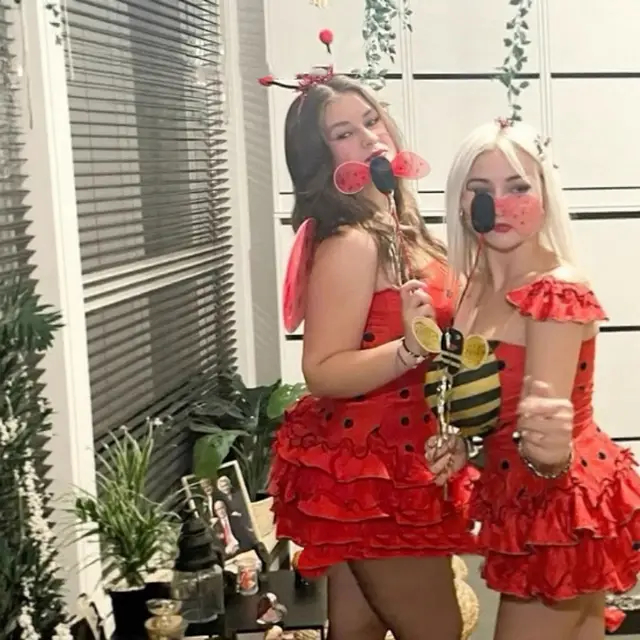 Halloween Bee pattern Clothes Cosplay Costume Party Dress Up Red - Shop at LoveMi