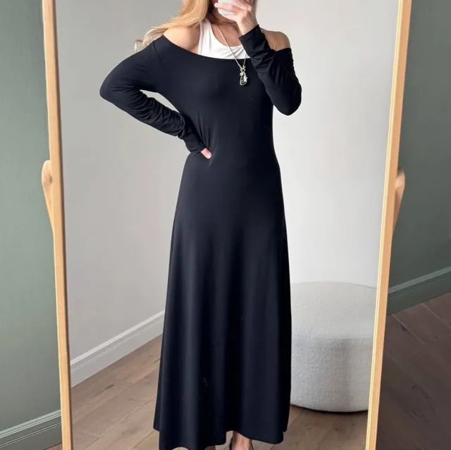 T shirt Dress Women's Real Shot Modal Fake Two Pieces Black - Shop at LoveMi