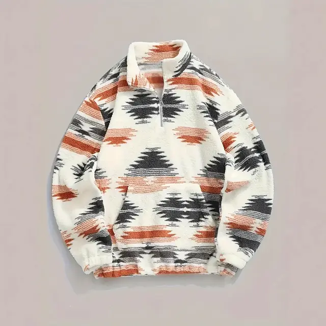Bohemian Zipper Fleece Sweatshirt Top For Women Green - Shop at LoveMi