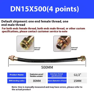 Explosion proof Flexible Tube G124 Points Rubber Explosion proof Threading Hose Dn15X500 4 Points - Shop at LoveMi