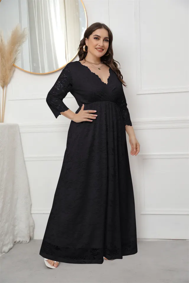 Bridesmaid Elegant Lace Women's Dress Black - Shop at LoveMi