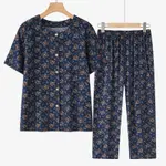 Navy Blue Small Flower Suit