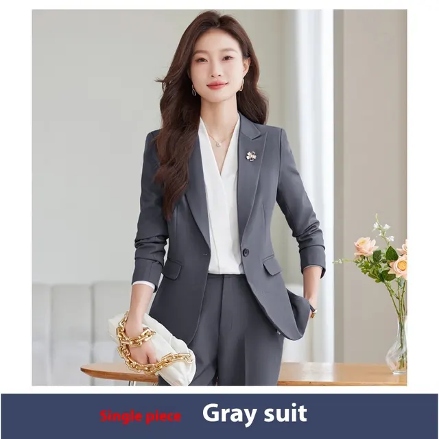 High Sense New Spring And Autumn College Student Interview Formal Wear Suit Jacket Gray Coat - Shop at LoveMi