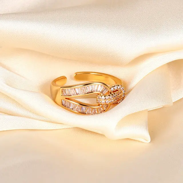 Affordable Luxury Fashion Style Horseshoe Open Ring For Women Champagne Gold - Shop at LoveMi