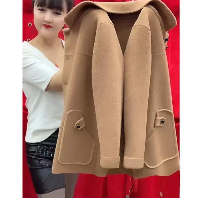 Woolen Coat Outerwear Women Khaki - Shop at LoveMi
