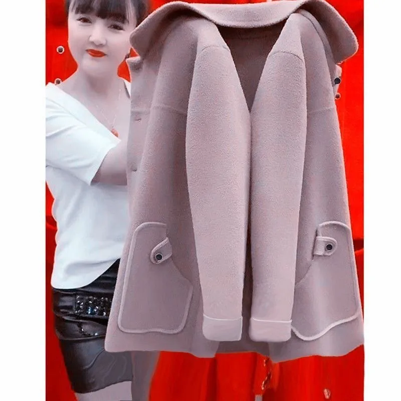 Woolen Coat Outerwear Women Pink - Shop at LoveMi