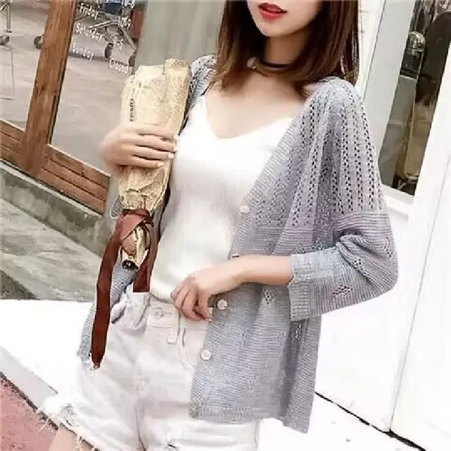 Spring Women's Summer New Korean Thin Internet Hot Coat Loose Outer Wear Gray - Shop at LoveMi