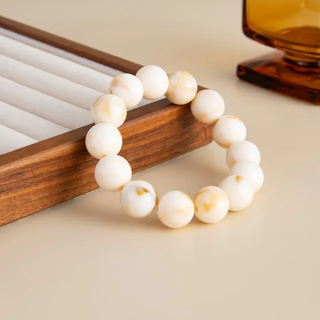 Beautiful Style Elastic String Beaded Bracelet Design Bracelet 01 White - Shop at LoveMi