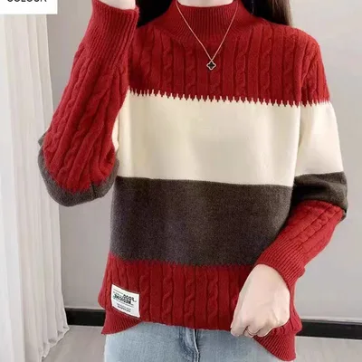 Women's Pullover Fall Winter Loose Western Style Red - Shop at LoveMi