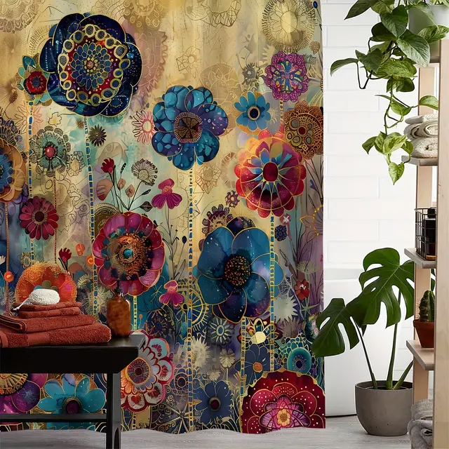 Retro Creative Flower Bathroom Home Decorative Waterproof Shower Curtain Sfqys1 - Shop at LoveMi