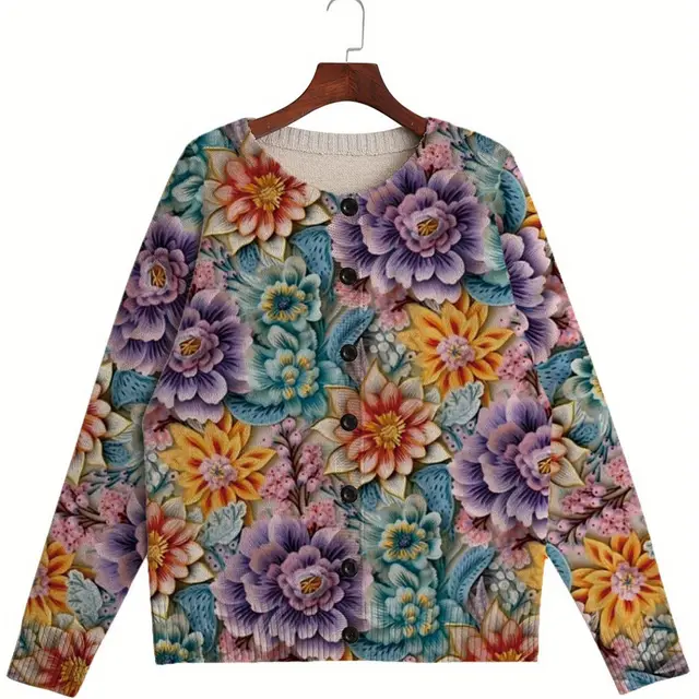 3D Digital Printing Ladies Knitted Cardigan 1 Style - Shop at LoveMi