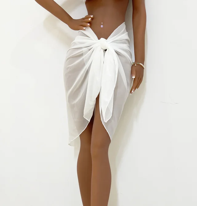Women's Chiffon Light See through Sexy Skirt White - Shop at LoveMi
