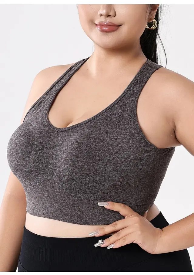 Women's Outdoor Running Fitness Shockproof Push up Top Brown - Shop at LoveMi