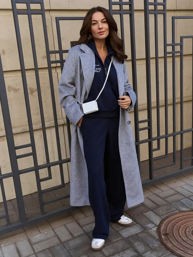 Women's Zipper Sweater Suit Leisure Sports Navy Blue - Shop at LoveMi