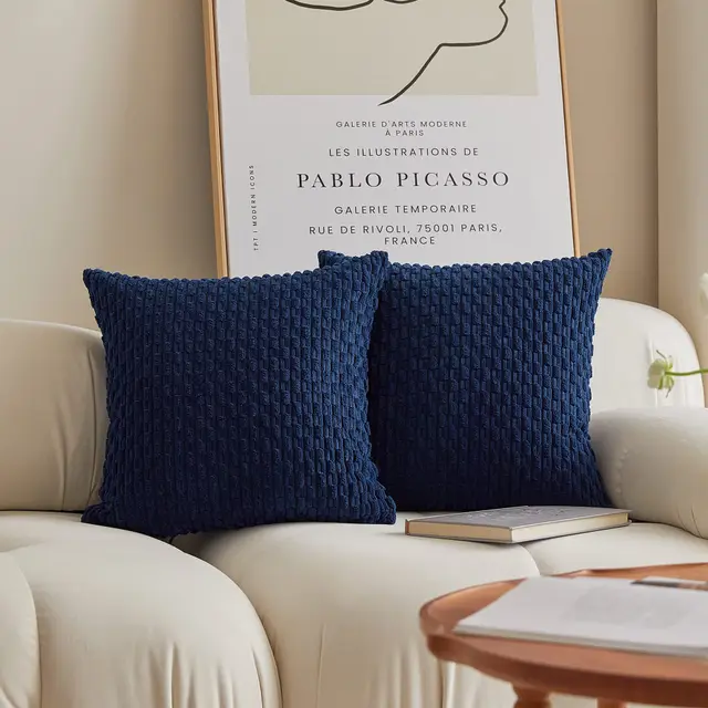 Modern Nordic Instagram Style Pillow Solid Color Pillow Cover Navy Blue - Shop at LoveMi