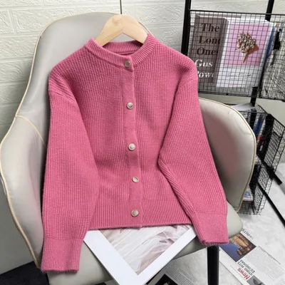 Fashion Short Women's Clothing Slim Fit Sweater Rose Red - Shop at LoveMi