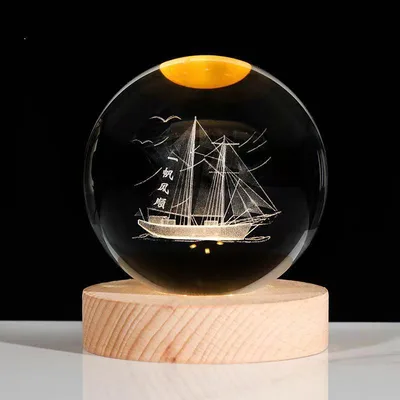 Small Night Lamp Glass Ball Decoration Birthday Gift Smooth Sailing - Shop at LoveMi