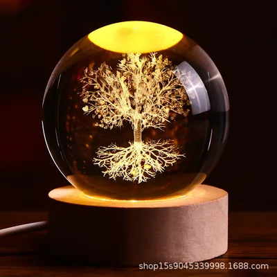 Small Night Lamp Glass Ball Small Ornaments Birthday Gift World Tree - Shop at LoveMi