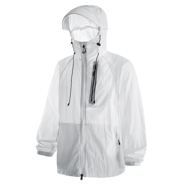Men's UPF50 UV proof Jacket Cool Feeling Quick drying Sun Protection Clothing White - Shop at LoveMi