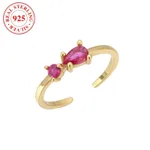Foot Little Finger Toe Ring S925 Sterling Silver With Shiny Diamond - Gold F002