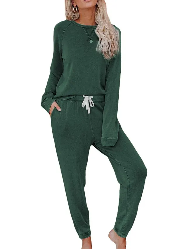 Home Long sleeved Trousers Ladies Two piece Set Afo8097 - Shop at LoveMi