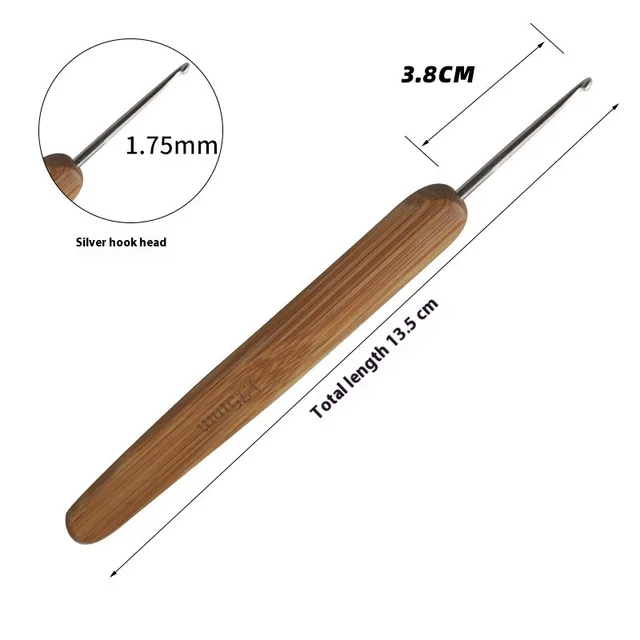 Bamboo Handle Metal Head Crochet Hook Crochet 1.75Mm - Shop at LoveMi