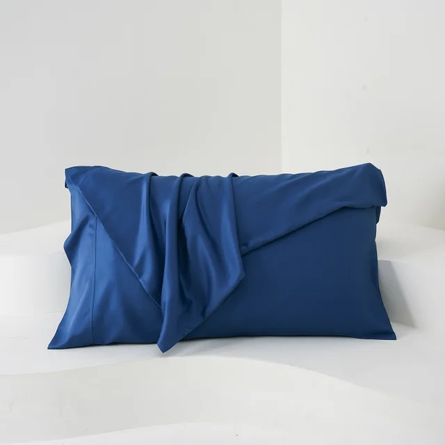 Bamboo Fiber Satin Pillowcase Skin friendly Soft Navy Blue - Shop at LoveMi