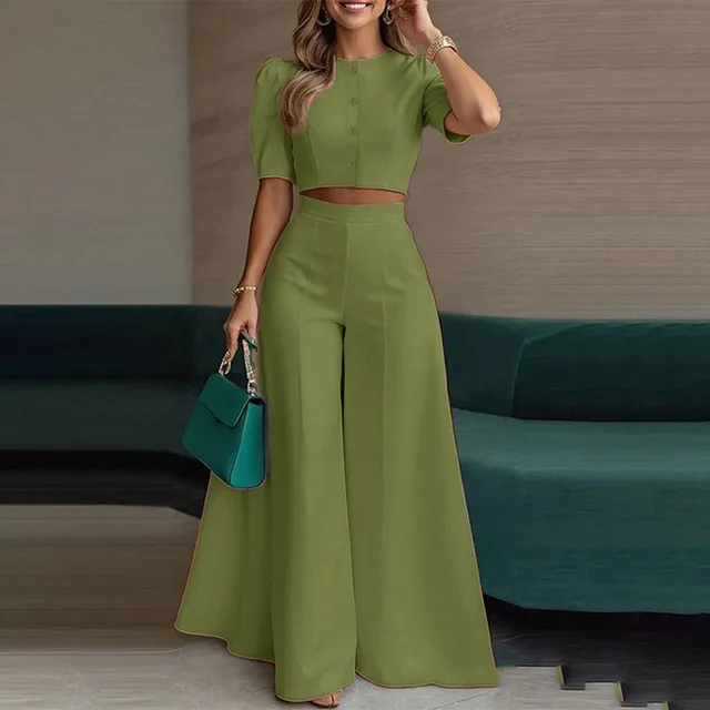 Printed Top Printed Trousers Suit Green - Shop at LoveMi