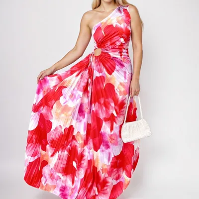 Retro Style Sexy Loose Printed Dress Red Printed - Shop at LoveMi