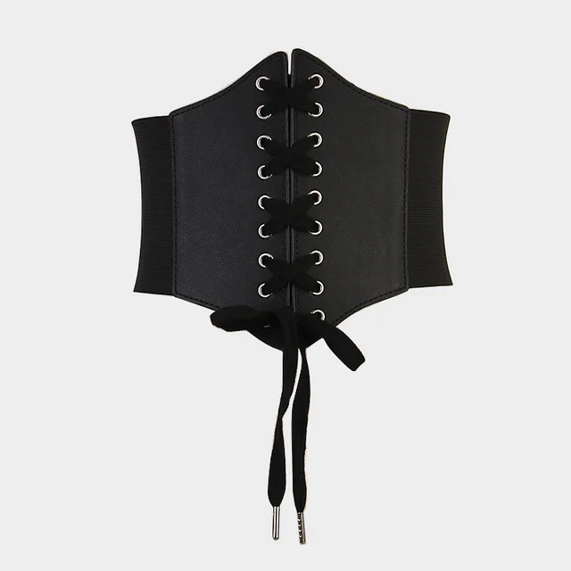 Summer Retro Fashion Tight Wide Waist Seal Women's Elastic Stretch Belt Black - Shop at LoveMi