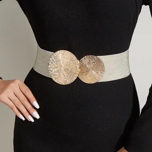 Female Ornament Overcoat With Dress Belt Waist tight Spun Gold - Shop at LoveMi