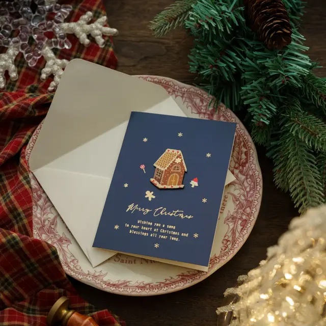 Christmas Retro Christmas Eve Greeting Card Christmas Snow House - Shop at LoveMi