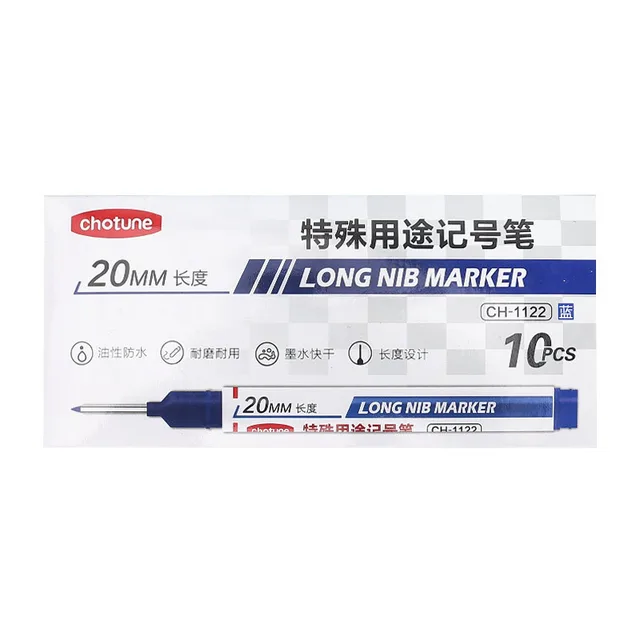 Waterproof Quick drying Woodworking Tile Marker 20mm Long Pen Head Blue - Shop at LoveMi