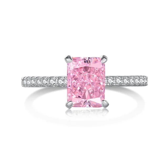 Women's S925 Sterling Silver Ice Flower Cut Zircon Inlaid Ring Dy120571 - Shop at LoveMi