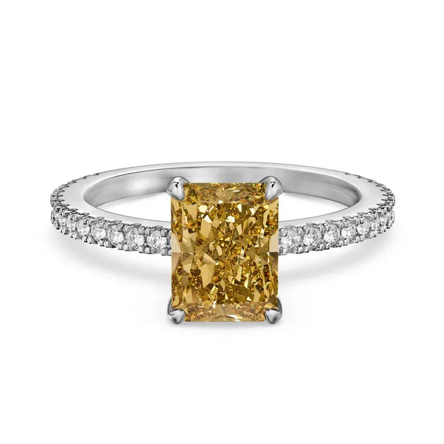 Women's Fashion All matching 925 Sterling Silver Yellow Diamond Ring Dy120571Swbc - Shop at LoveMi
