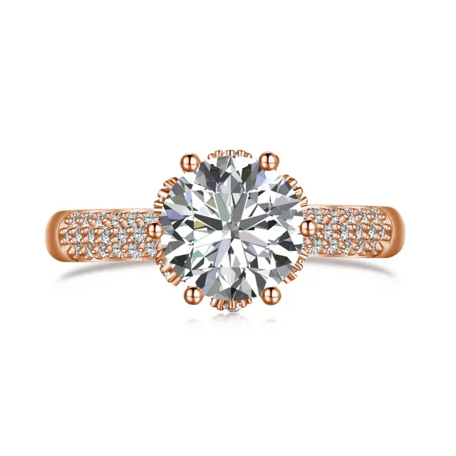 Pure Silver Ring Stone Proposal Woman Rose Gold - Shop at LoveMi