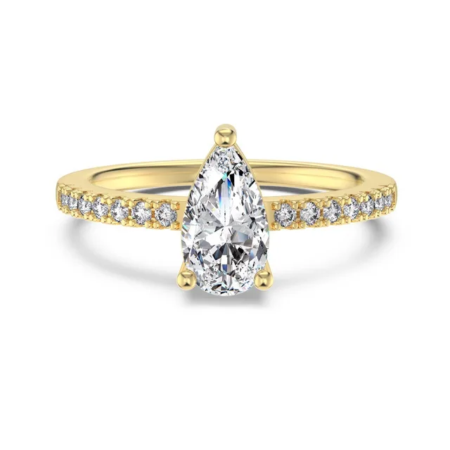 Sterling Silver Ring Female Ring Set Hollow Shape Exquisite And Versatile Female Jewelry Dy121362Gold - Shop at LoveMi