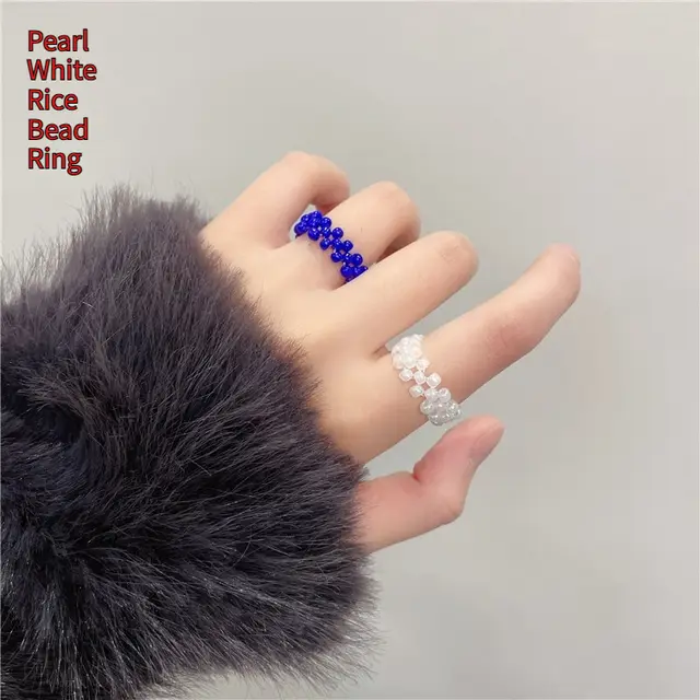 Original Design Colorful XINGX Ring For Women Pearl White Bead Ring - Shop at LoveMi